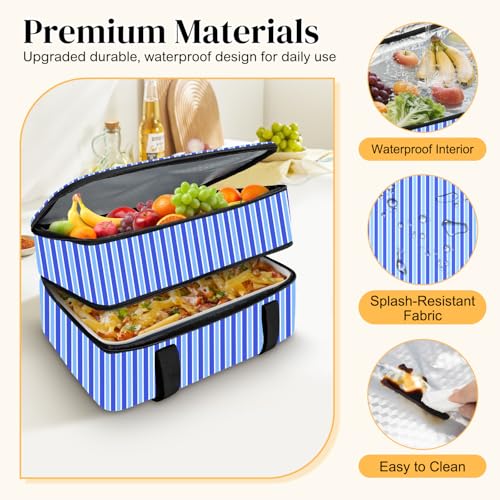 Coobiiya Insulated Casserole Carrier – Portable Tote for Hot or Cold Food, Warmer & Cooler Bag Lunch Bag, Fits 9" x 13" Ba...