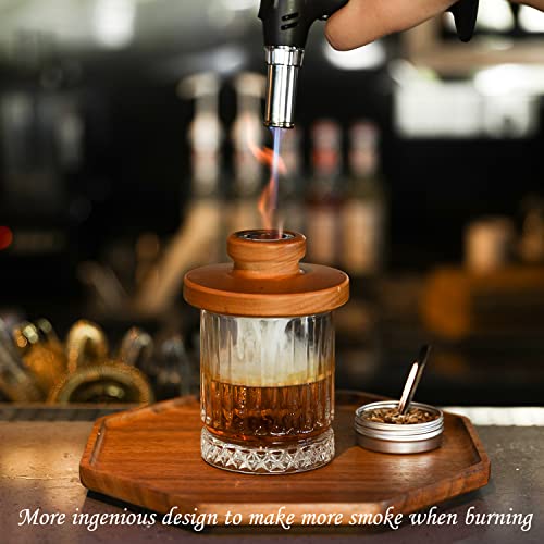 Willscoo Cocktail Smoker Kit - Handmade Old Fashioned Wood Smoker with Torch, 6 Flavors Wood Chips for Whiskey & Alcohol G...