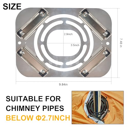 4 Season Tent + Tent Stove Jack, 2 Person Waterproof Tent, Stainless Steel Clip-On Stove Jack with Chimney Hole for Winter...