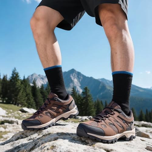 CAMELSPORTS Mens Hiking Shoes Walking Shoes for Men Outdoor Leather Mesh Lightweight Trail Sneakers