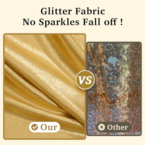 10x10 ft Gold Sequin Backdrop Curtain with Lights for Parties, Wrinkle Free Glitter Photo Backdrop Drapes Shimmer Back Dro...