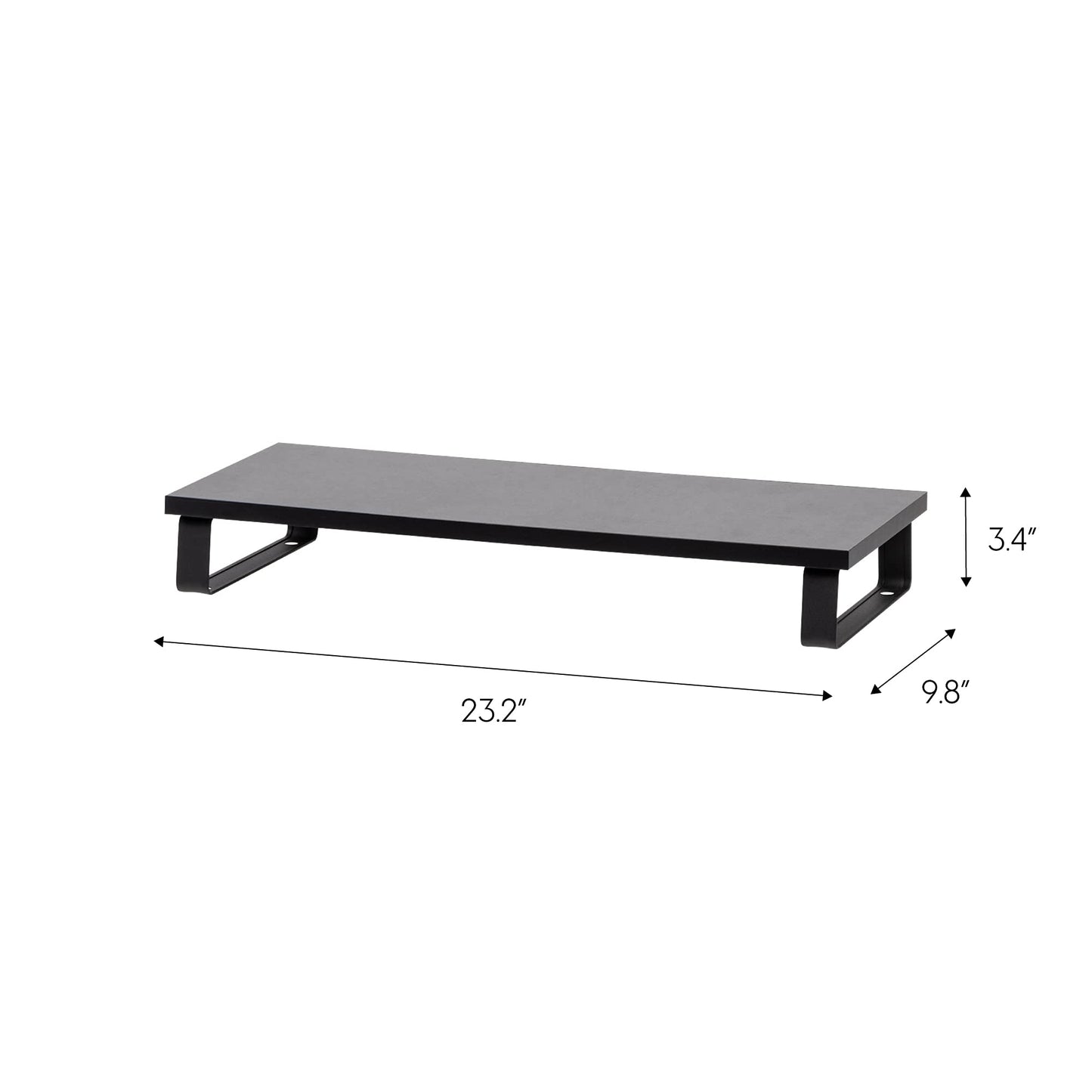 Iris Usa 1-Tier Multi-Purpose Modern Pc Monitor Organizer Stand With Metal Legs, Ergonomic Desktop And Countertop Riser For Comp