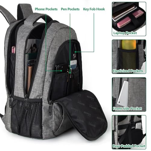 MATEIN Travel Laptop Backpack, Business Anti Theft Slim Sturdy Laptops Backpack with USB Charging Port, Water Resistant Co...