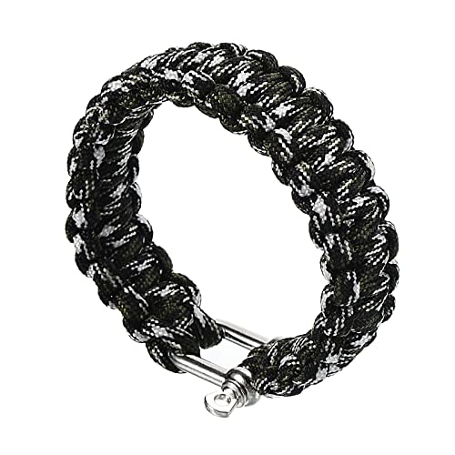 Survival Paracord Bracelets, Plaited Parachute Bracelet Party Favors Camping Gifts Outdoor Wraps for Men, Camo