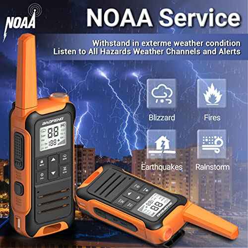 Walkie Talkies Long Range for Adult, FRS Radios Baofeng Walkie-Talkie Rechargeable Handheld Two Way Radio 1400mAh Li-ion Battery USB-C Charger waki Taki for Camping(6 Pack)