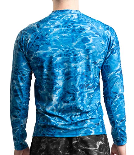 Aqua Design Mens Rash Guard Long Sleeve Water Shirt, Swimming Shirts for Men