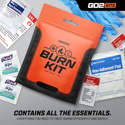 Go2Kits Advanced Burn Kit, Comprehensive Burn First Aid Kit with Dressings, Burn Cream & Gauze, Portable First Aid Kit for...