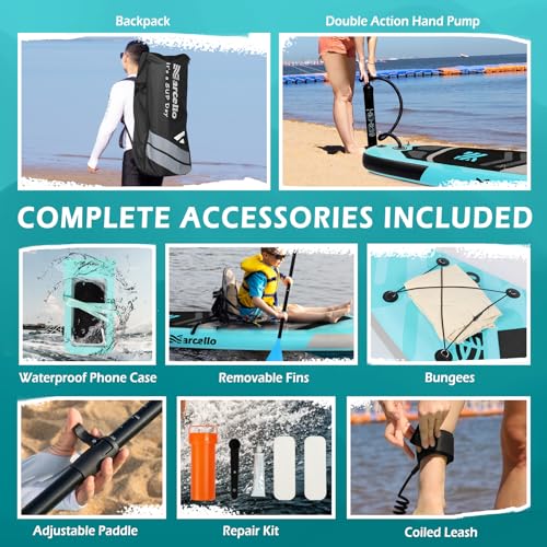 Paddle Board, Inflatable Stand Up Paddle Board，10.6'×33"×6" Ultra-Light SUP Board with Hand Pump, Leash, Repair Kit, Water...