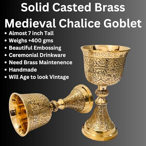 ALADEAN Vintage Chalice Goblet | 1x Royal Wine Cups of King Arthur - Renaissance Medieval Goblet Gifts, Wedding Anniversar...