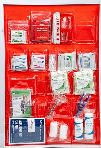 UniShield 4-Shelf Metal 1st Aid Cabinet Class A, Large Capacity First Aid Wall Mount Medicine Cabinet, Secure Metal Med Bo...