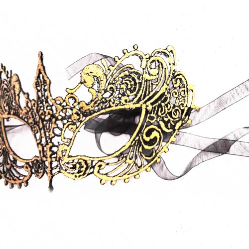 Luxdesc 6 Pcs Adult Masquerade Mask Mysterious Women Man Fun Lace Masks for Couples Lace Headpiece Disguise for Costumes (...