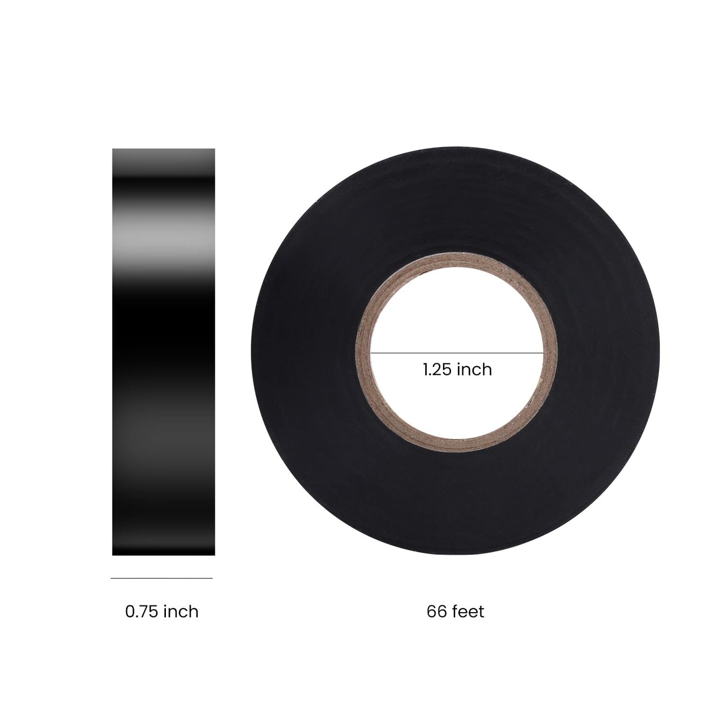 Lichamp 10-Pack Black Electrical Tape Waterproof, 3/4 in x 66ft, Industrial Grade UL/CSA Listed High Temp Electrical Tape Electric Super Vinyl