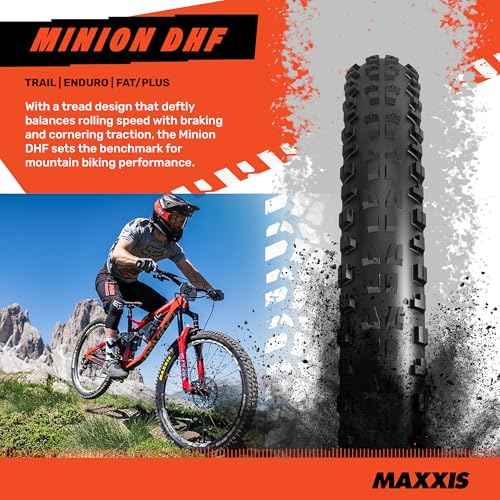 MAXXIS Minion DHF - Dual Compound - 20, 24, 26, 27.5, 29 - EXO - E25 Rating, Tubeless | Gold Standard of Gravity Focused Tread, Size 27.5x2.30 - EXO, E25