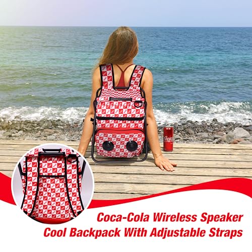 Backpack Stool Cooler Chair with Bluetooth Stereo Speakers, Heavy Duty 400Lbs Max Load, Portable Lightweight Stool Backpac...