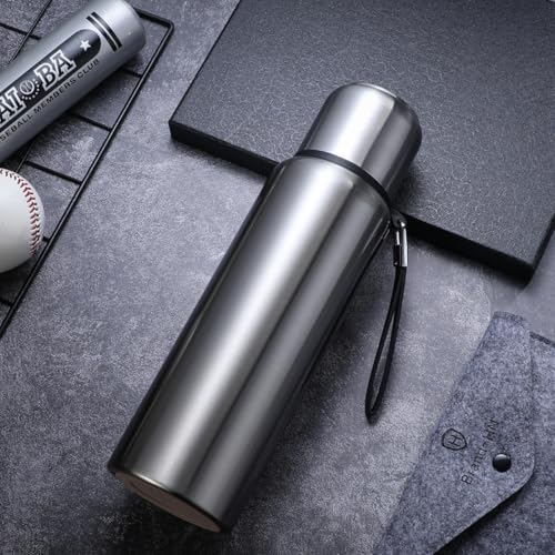 CDJ 17 oz Thermos with Tea Infuser Stainless Steel Vacuum Insulated Water Bottles with 2 Covers Flasks for Hot and Cold Dr...