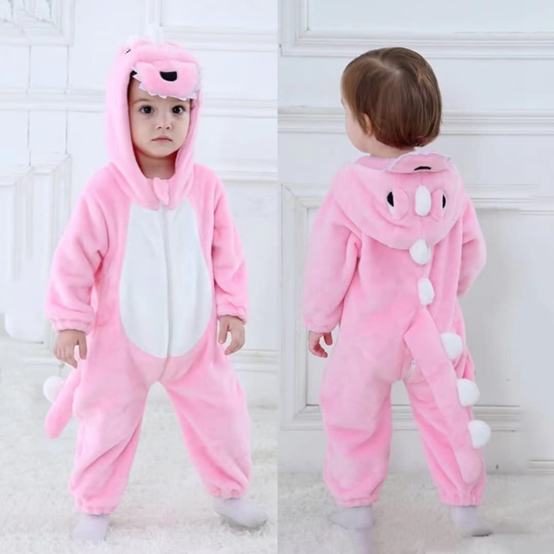 QIAONIUNIU Halloween Baby Pink Dinosaur Costumes Toddler Outfit Infants Cosplay Romper 6-12 Months