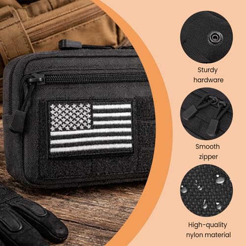 Heavy-Duty Tactical Admin Pouch (8×5Inch) - Water-Resistant Nylon Modular Bag for Outdoor/Combat Gear