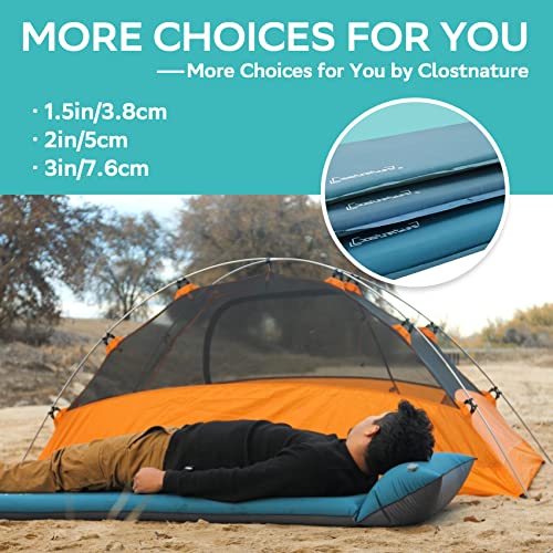 Clostnature Self Inflating Sleeping Pad for Camping - 1.5/2/3 inch Camping Pad, Lightweight Inflatable Sleeping Mat for Ba...