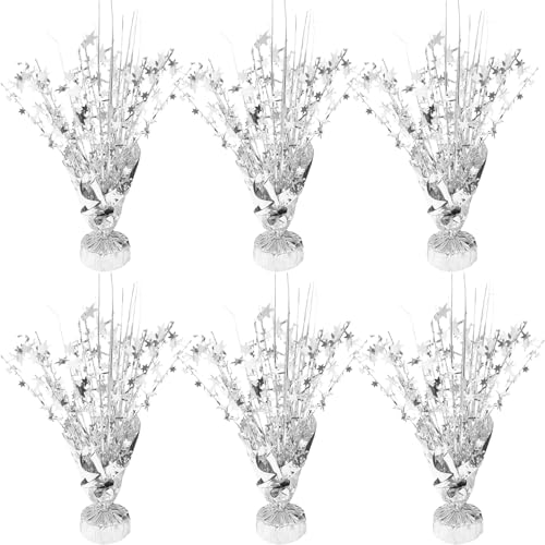 6 Pcs Metallic Foil Star Burst Table Centerpieces Patriotic Decoration for Wedding Birthday Graduation Veteran Day Memoria...