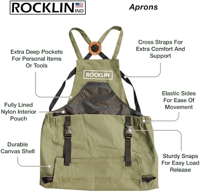 Rocklin Garden Apron – Heavy Duty Canvas Garden Apron For Women & Men | Waterproof Lining With Deep Harvest Pouch