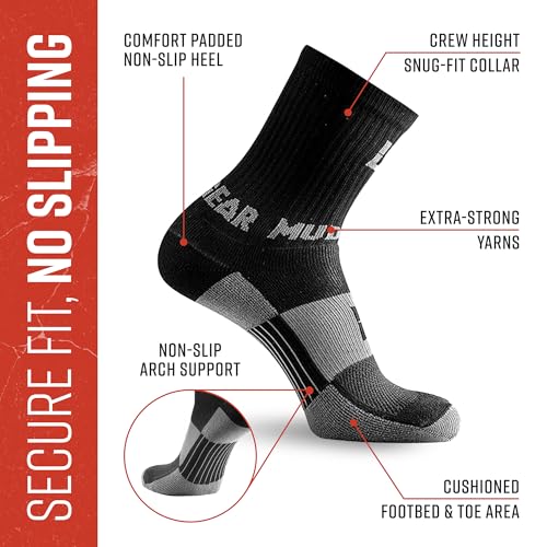 MudGear Crew Length Hiking Socks - Mid-Calf Trekking Socks - Non-Wool Wilderness Hiking Socks - Men and Women - 2-Pack