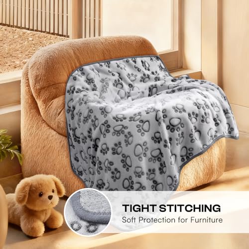 Luciphia Premium Soft Dog Blanket for Small Medium Large Dogs Washable 300GSM Fluffy Warm Fleece Puppy Cat Paw Print Pet F...