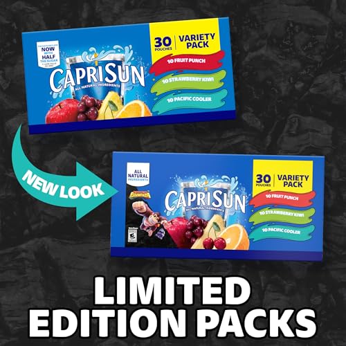 Capri Sun Fruit Punch, Strawberry Kiwi and Pacific Cooler Flavored Juice Drink Blend Variety Pack, 30 ct Box, 6 fl oz Pouches