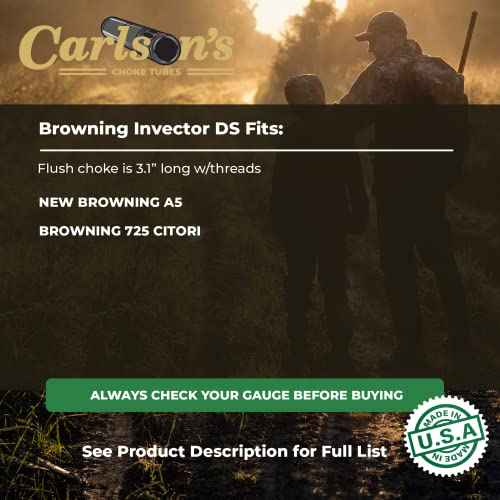 Carlsons Choke Tubes 12 Gauge for Browning Invector DS | Stainless Steel | Sporting Clays Choke Tube | Made in USA
