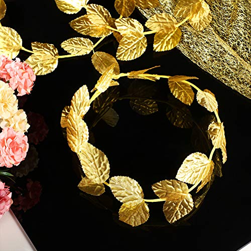 meekoo Gold Laurel Crown Wreath Greek Leaf Headband Toga Party Roman Caesar Headpiece Goddess Costume for Women Men Weddin...