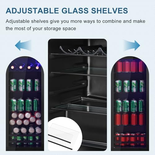DRIXNO Beverage Refrigerator 4.5Cu.ft Mini Small Fridge 120 Cans with Glass Door Drink/Wine/Beer Cooler Office/Bar/Bedroom...