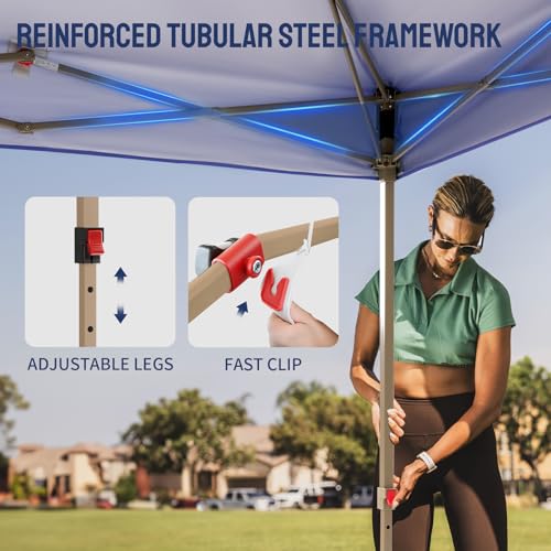 CROWN SHADES Gazebo 10x10 Pop Up Canopy with Mosquito Netting, Screen Tent with 4 Ropes, 8 Stakes, 4 Sandbags and Wheeled ...