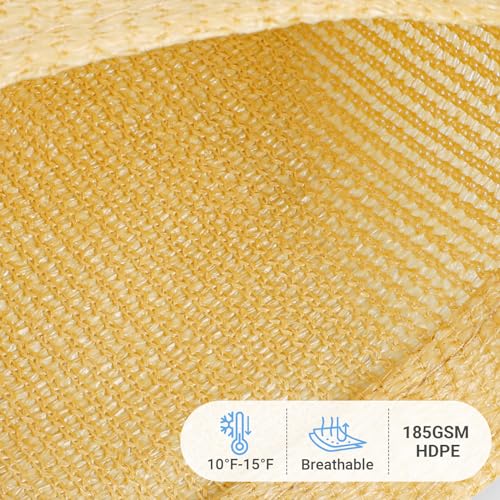 HappyTrends Sun Shade Sail,10'x 13' Heavy Duty UV Protection Beach Shade Canopy Wind Sail,Tear and Rust Resistant Patio sa...
