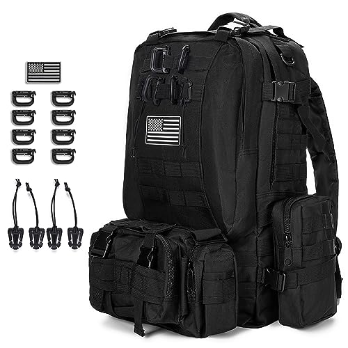 CALUOMATT Large Military Tactical Backpack for Men, 40-50L Backpacks for Women, Bug out Bag Army 3 Days Assault Pack Bags ...