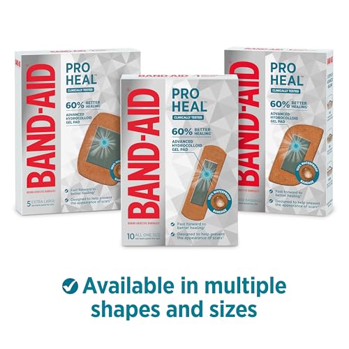 BAND-AID Brand Hydro Seal Adhesive Waterproof Bandages, Hydrocolloid Gel Patch for First Aid Support Better Healing for Mi...