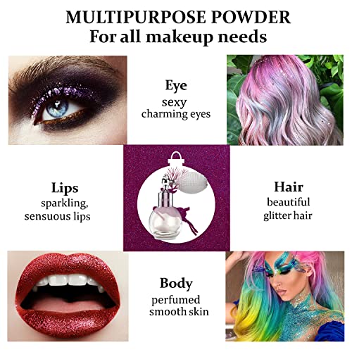 Face Body Hair Glitter Highlighter Spray, Pearl White High Gloss Shimmer Makeup Mist for Festival, Party, Rave Accessories