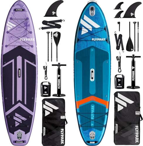 Flypark Standard&Family Bundles｜11'x34 & 11'x35 Inflatable Stand Up Paddle Boards, All Accessories+2, 116L Backpack, Shoul...