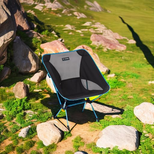 Helinox Chair One Original Lightweight Compact Collapsible Camping Chair Black/Blue, 2.1lbs Outdoor Chairs, Camping Chairs...