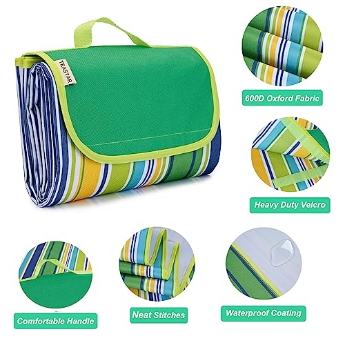 TEASTAR Waterproof Picnic Blanket Extra Large Oversized Beach Blanket Sandproof Outdoor Large Picnic Blankets Foldable San...