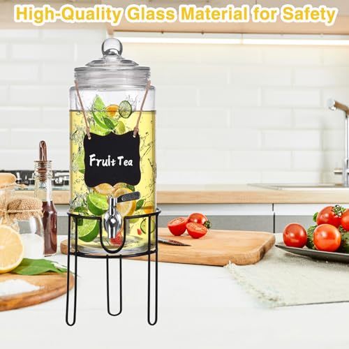 1.5 Gallon Drink Dispenser with Stand, Drink Dispensers for Parties, Beverage Dispenser with 100% Leakproof Spigot, Ideal ...