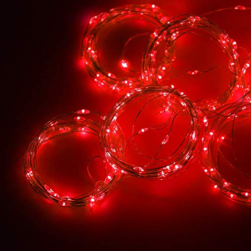 300 LED Curtain Christmas String Lights, Backdrop Fairy Lights With Remote Control USB Power 8 Lighting Modes Window Red L...