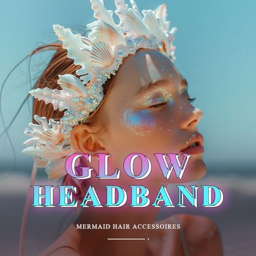ACEDRE Light Up Mermaid Headband LED Glow Sea Shell Costume Hair Accessories for Women
