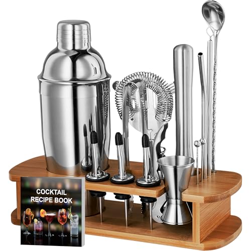 Cocktail Shaker Set - 17 Piece Stainless Steel Mixology Bartender Kit, Drink Martini Shaker, Home Bar Accessories, Cocktai...