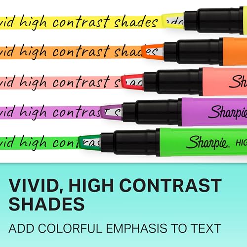 Sharpie Clear View Highlighter Sticks, Chisel Tip, Assorted Fluorescent, 8 Count - School, Home, and Office Use, Teacher S...