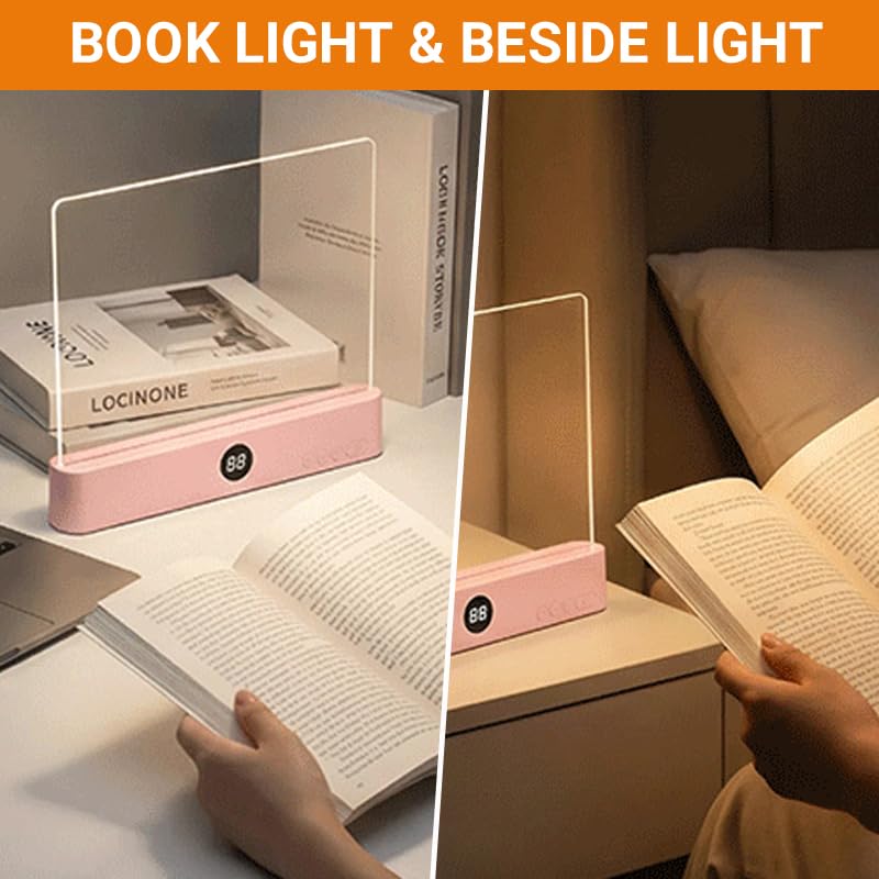 ROVIA Smart LED Reading Light, Dimmable Book Light with 3 Colors Adjustable & Timer Dimmable Panel, Rechargeable Flat Page Reading Light, Eye Protection Lights for Bedtime Night Reading (Black)