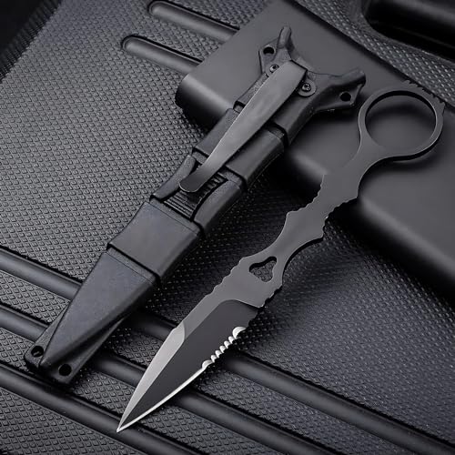 PAVCEING Portable Knife 6.7 Inch 440C Fixed Blade Outdoor Camping Tactics Straight Knife With Kydex Sheath The Knife Comes...
