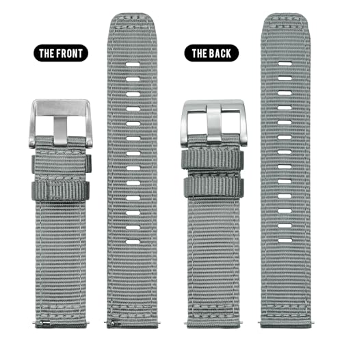 TACTICAL FROG Nylon Watch Band 24mm Watch Strap Replacement for Men Women Military Watch Straps With Stainless Steel Buckl...