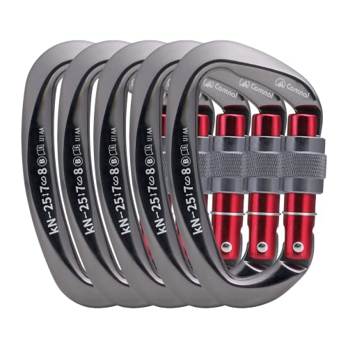 CAMNAL Heavy Duty Carabiner UIAA Certified Locking Carabiner 25KN (About 5620 lbs) Screw Lock Carabiner D Shape Carabiner ...