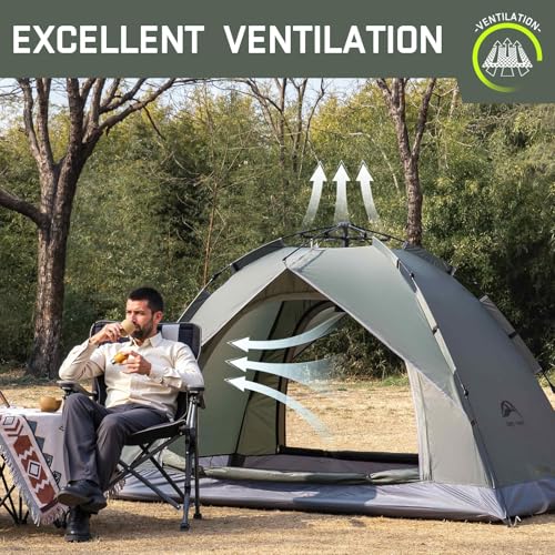Happy Travel 1/2/3/4 Person Camping Tent, Instant Easy Pop Up Tents for Camping,Automatic Waterproof Family Camping Tent, ...