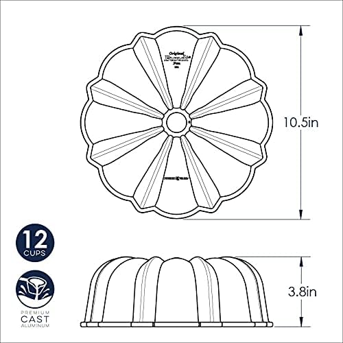 Nordic Ware Original Bundt, 12-Cup, Silver (Pack of 3)