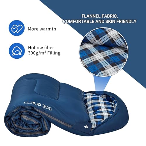 KingCamp 45°F Kids Sleeping Bag, Lightweight Waterproof & Compact Flannel Sleeping Bags Cold Weather & Warm Youth Essentia...